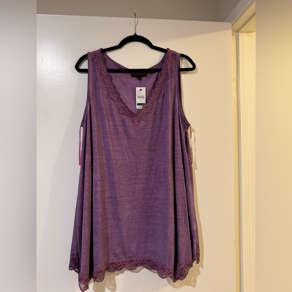 Lane Bryant Tops - NWT lane Bryant Purple Lace Trim Sleeveless Top size 18/20